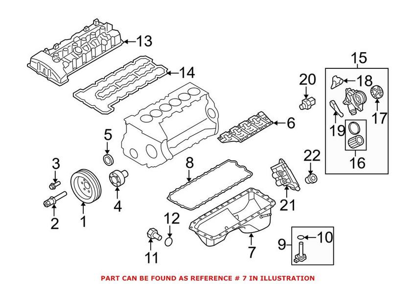 BMW Engine Oil Pan 11137570400 - Genuine BMW